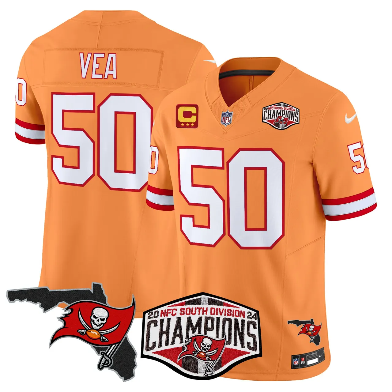 Baker Mayfield Tampa Bay Buccaneers Nike 2024 NFC South Division Champions Patch Vapor Limited Stitched Jersey - Anthracite - Image 40