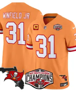 Baker Mayfield Tampa Bay Buccaneers Nike 2024 NFC South Division Champions Patch Vapor Limited Stitched Jersey - Anthracite - Image 41