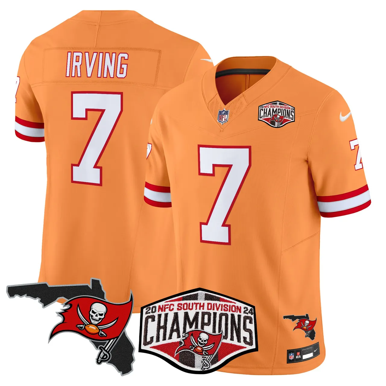 Baker Mayfield Tampa Bay Buccaneers Nike 2024 NFC South Division Champions Patch Vapor Limited Stitched Jersey - Anthracite - Image 42