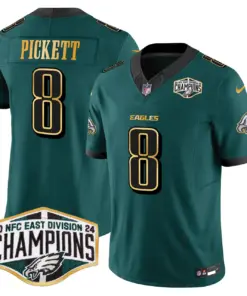 Alternative view of Saquon Barkley Philadelphia Eagles Nike 2024 Gold Trim NFC East Division Champions Vapor Limited Stitched Jersey - Kelly Green