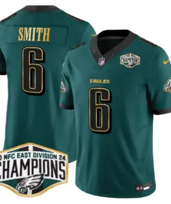 Saquon Barkley Philadelphia Eagles Nike 2024 Gold Trim NFC East Division Champions Vapor Limited Stitched Jersey - Kelly Green - Image 5
