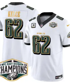 Saquon Barkley Philadelphia Eagles Nike 2024 Gold Trim NFC East Division Champions Vapor Limited Stitched Jersey - Kelly Green - Image 12