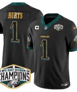 Saquon Barkley Philadelphia Eagles Nike 2024 Gold Trim NFC East Division Champions Vapor Limited Stitched Jersey - Kelly Green - Image 19