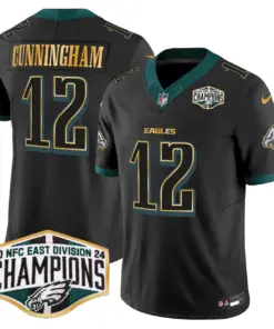 Saquon Barkley Philadelphia Eagles Nike 2024 Gold Trim NFC East Division Champions Vapor Limited Stitched Jersey - Kelly Green - Image 22
