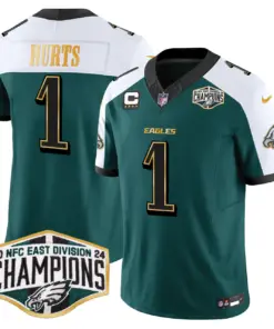 Saquon Barkley Philadelphia Eagles Nike 2024 Gold Trim NFC East Division Champions Vapor Limited Stitched Jersey - Kelly Green - Image 27