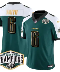 Saquon Barkley Philadelphia Eagles Nike 2024 Gold Trim NFC East Division Champions Vapor Limited Stitched Jersey - Kelly Green - Image 29