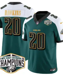 Saquon Barkley Philadelphia Eagles Nike 2024 Gold Trim NFC East Division Champions Vapor Limited Stitched Jersey - Kelly Green - Image 32