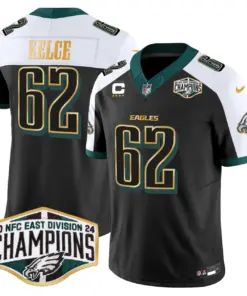 Saquon Barkley Philadelphia Eagles Nike 2024 Gold Trim NFC East Division Champions Vapor Limited Stitched Jersey - Kelly Green - Image 36
