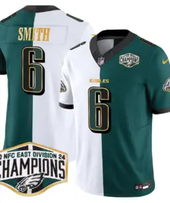 Saquon Barkley Philadelphia Eagles Nike 2024 Gold Trim NFC East Division Champions Vapor Limited Stitched Jersey - Kelly Green - Image 45