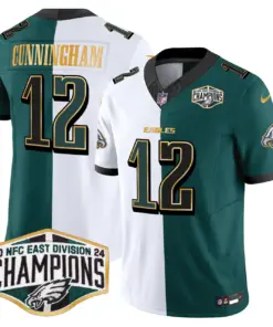 Saquon Barkley Philadelphia Eagles Nike 2024 Gold Trim NFC East Division Champions Vapor Limited Stitched Jersey - Kelly Green - Image 46
