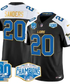 Aidan Hutchinson Detroit Lions Nike Gold Trim 2024 NFC North Division Champions Patch Vapor Limited Stitched Jersey - Royal Blue - Image 6