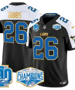 Aidan Hutchinson Detroit Lions Nike Gold Trim 2024 NFC North Division Champions Patch Vapor Limited Stitched Jersey - Royal Blue - Image 8
