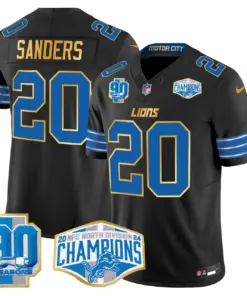 Aidan Hutchinson Detroit Lions Nike Gold Trim 2024 NFC North Division Champions Patch Vapor Limited Stitched Jersey - Royal Blue - Image 14