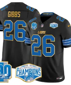Aidan Hutchinson Detroit Lions Nike Gold Trim 2024 NFC North Division Champions Patch Vapor Limited Stitched Jersey - Royal Blue - Image 16