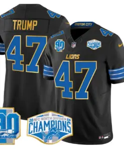 Aidan Hutchinson Detroit Lions Nike Gold Trim 2024 NFC North Division Champions Patch Vapor Limited Stitched Jersey - Royal Blue - Image 17