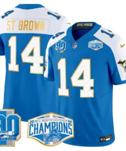 Aidan Hutchinson Detroit Lions Nike Gold Trim 2024 NFC North Division Champions Patch Vapor Limited Stitched Jersey - Royal Blue - Image 20