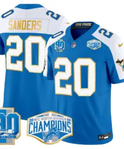 Aidan Hutchinson Detroit Lions Nike Gold Trim 2024 NFC North Division Champions Patch Vapor Limited Stitched Jersey - Royal Blue - Image 22