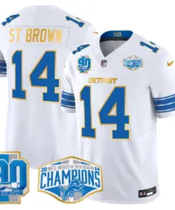 Aidan Hutchinson Detroit Lions Nike Gold Trim 2024 NFC North Division Champions Patch Vapor Limited Stitched Jersey - Royal Blue - Image 28