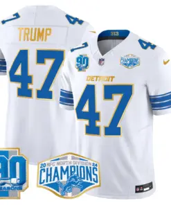 Aidan Hutchinson Detroit Lions Nike Gold Trim 2024 NFC North Division Champions Patch Vapor Limited Stitched Jersey - Royal Blue - Image 33