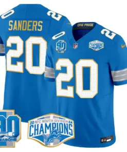 Aidan Hutchinson Detroit Lions Nike Gold Trim 2024 NFC North Division Champions Patch Vapor Limited Stitched Jersey - Royal Blue - Image 37