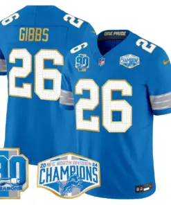 Aidan Hutchinson Detroit Lions Nike Gold Trim 2024 NFC North Division Champions Patch Vapor Limited Stitched Jersey - Royal Blue - Image 39
