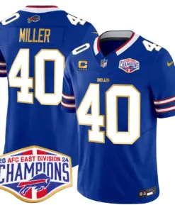 Allen Buffalo Bills Nike 2024 Gold Trim AFC East Division Champions Vapor Limited Stitched Jersey - Royal Blue - Image 3