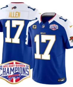Allen Buffalo Bills Nike 2024 Gold Trim AFC East Division Champions Vapor Limited Stitched Jersey - Royal Blue - Image 33