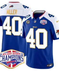 Allen Buffalo Bills Nike 2024 Gold Trim AFC East Division Champions Vapor Limited Stitched Jersey - Royal Blue - Image 35