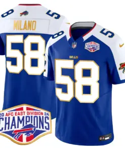 Allen Buffalo Bills Nike 2024 Gold Trim AFC East Division Champions Vapor Limited Stitched Jersey - Royal Blue - Image 36