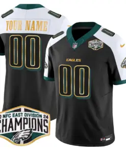 Philadelphia Eagles Nike 2024 Gold Trim NFC East Division Champions Vapor Custom Limited Stitched Jersey - Kelly Green - Image 5