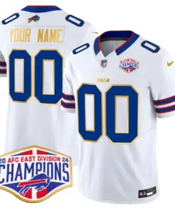 Buffalo Bills Nike 2024 Gold Trim AFC East Division Champions Vapor Custom Limited Stitched Jersey - Royal Blue - Image 3