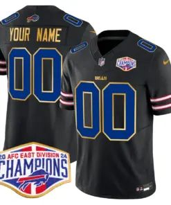 Buffalo Bills Nike 2024 Gold Trim AFC East Division Champions Vapor Custom Limited Stitched Jersey - Royal Blue - Image 4