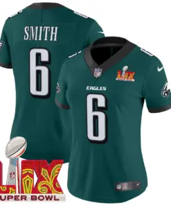 Philadelphia Eagles Nike Women's Super Bowl LIX Patch Vapor Limited Stitched Jersey - Midnight Green - Image 5