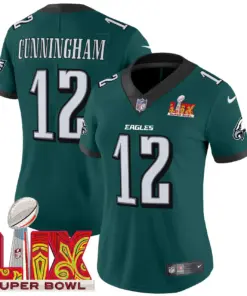 Philadelphia Eagles Nike Women's Super Bowl LIX Patch Vapor Limited Stitched Jersey - Midnight Green - Image 6