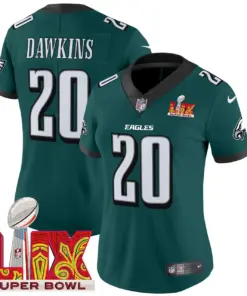 Philadelphia Eagles Nike Women's Super Bowl LIX Patch Vapor Limited Stitched Jersey - Midnight Green - Image 8