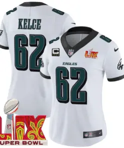 Philadelphia Eagles Nike Women's Super Bowl LIX Patch Vapor Limited Stitched Jersey - Midnight Green - Image 13