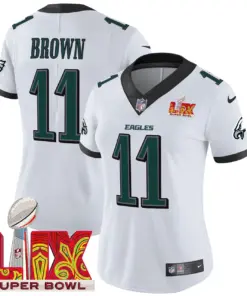 Philadelphia Eagles Nike Women's Super Bowl LIX Patch Vapor Limited Stitched Jersey - Midnight Green - Image 18