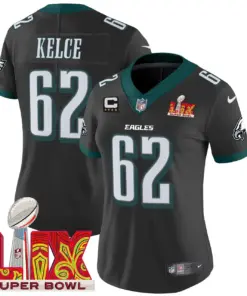 Philadelphia Eagles Nike Women's Super Bowl LIX Patch Vapor Limited Stitched Jersey - Midnight Green - Image 22