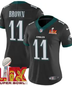 Philadelphia Eagles Nike Women's Super Bowl LIX Patch Vapor Limited Stitched Jersey - Midnight Green - Image 27