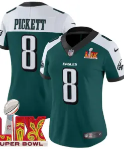 Philadelphia Eagles Nike Women's Super Bowl LIX Patch Vapor Limited Stitched Jersey - Midnight Green - Image 29
