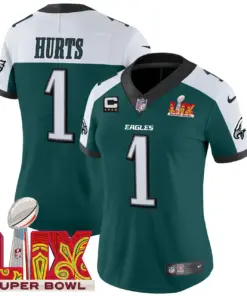 Philadelphia Eagles Nike Women's Super Bowl LIX Patch Vapor Limited Stitched Jersey - Midnight Green - Image 30