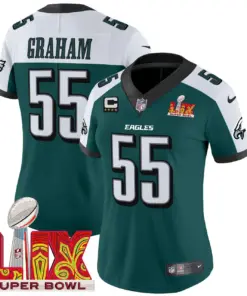 Philadelphia Eagles Nike Women's Super Bowl LIX Patch Vapor Limited Stitched Jersey - Midnight Green - Image 34