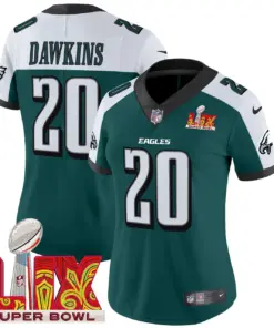 Philadelphia Eagles Nike Women's Super Bowl LIX Patch Vapor Limited Stitched Jersey - Midnight Green - Image 35