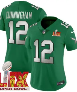Philadelphia Eagles Nike Women's Super Bowl LIX Patch Vapor Limited Stitched Jersey - Midnight Green - Image 42