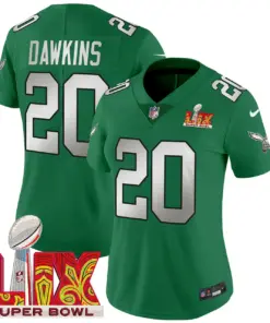 Philadelphia Eagles Nike Women's Super Bowl LIX Patch Vapor Limited Stitched Jersey - Midnight Green - Image 44
