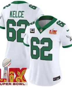 Philadelphia Eagles Nike Women's Super Bowl LIX Patch Vapor Limited Stitched Jersey - Midnight Green - Image 49