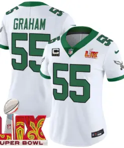 Philadelphia Eagles Nike Women's Super Bowl LIX Patch Vapor Limited Stitched Jersey - Midnight Green - Image 52