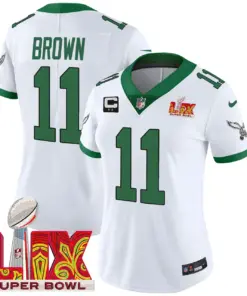 Philadelphia Eagles Nike Women's Super Bowl LIX Patch Vapor Limited Stitched Jersey - Midnight Green - Image 54