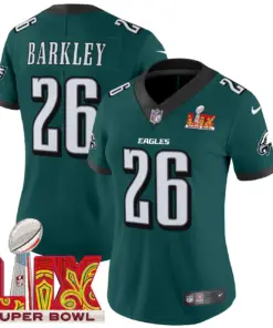 Philadelphia Eagles Nike Women's Super Bowl LIX Patch Vapor Limited Stitched Jersey - Midnight Green