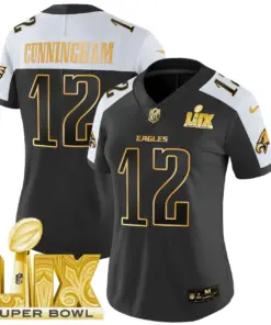 Philadelphia Eagles Nike Women's Super Bowl LIX Patch Gold Vapor Limited Stitched Jersey - Anthracite - Image 6